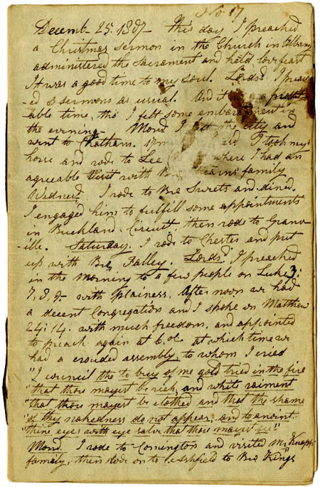 Laban Clark's journal, 1807