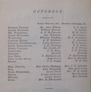 Cast of the 1861 production